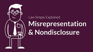 Misrepresentation and Nondisclosure  Contracts  Defenses amp Excuses [upl. by Agon22]