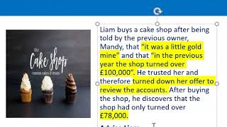 How to apply misrepresentation Liam cupcake scenario [upl. by Ingemar678]