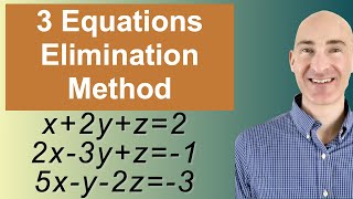 Solving Systems of 3 Equations Elimination [upl. by Terrab]