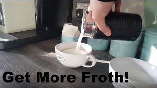 How to Get More Froth from Your Nespresso Coffee Aeroccino  Nespresso tips and help [upl. by Ymmak]