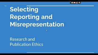 Selective Reporting and Misrepresentation of data Research and Publication ethics Phd coursework [upl. by Arni749]