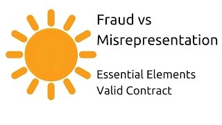 Fraud vs Misrepresentation  Other Essential Elements of a Valid Contract  CA CPT  CS amp CMA [upl. by Mariya]